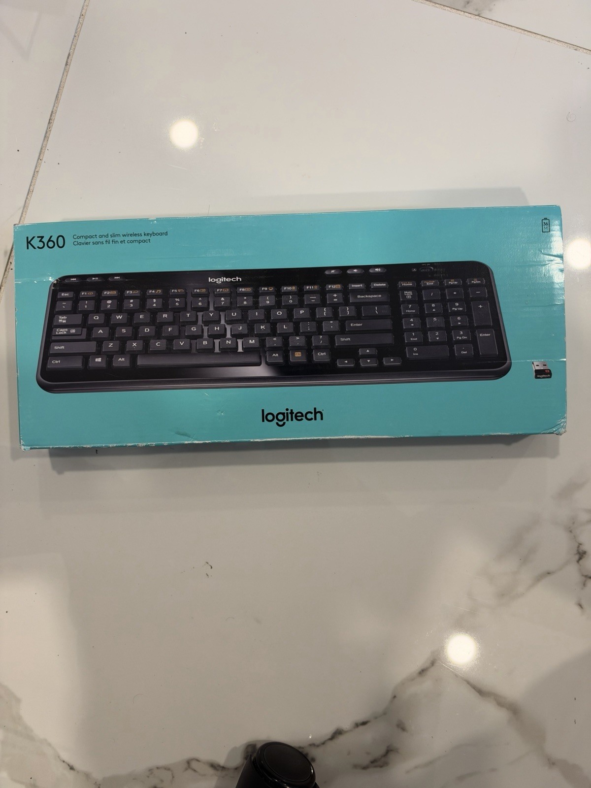 Logitech K360 Wireless Keyboard Compact Full Size w/ USB Unifying Receiver