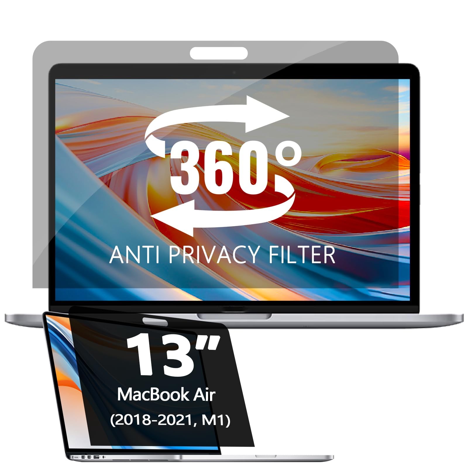 360° Privacy Screen Protector Compatible for MacBook pro 13 inch (2016-2022,M...