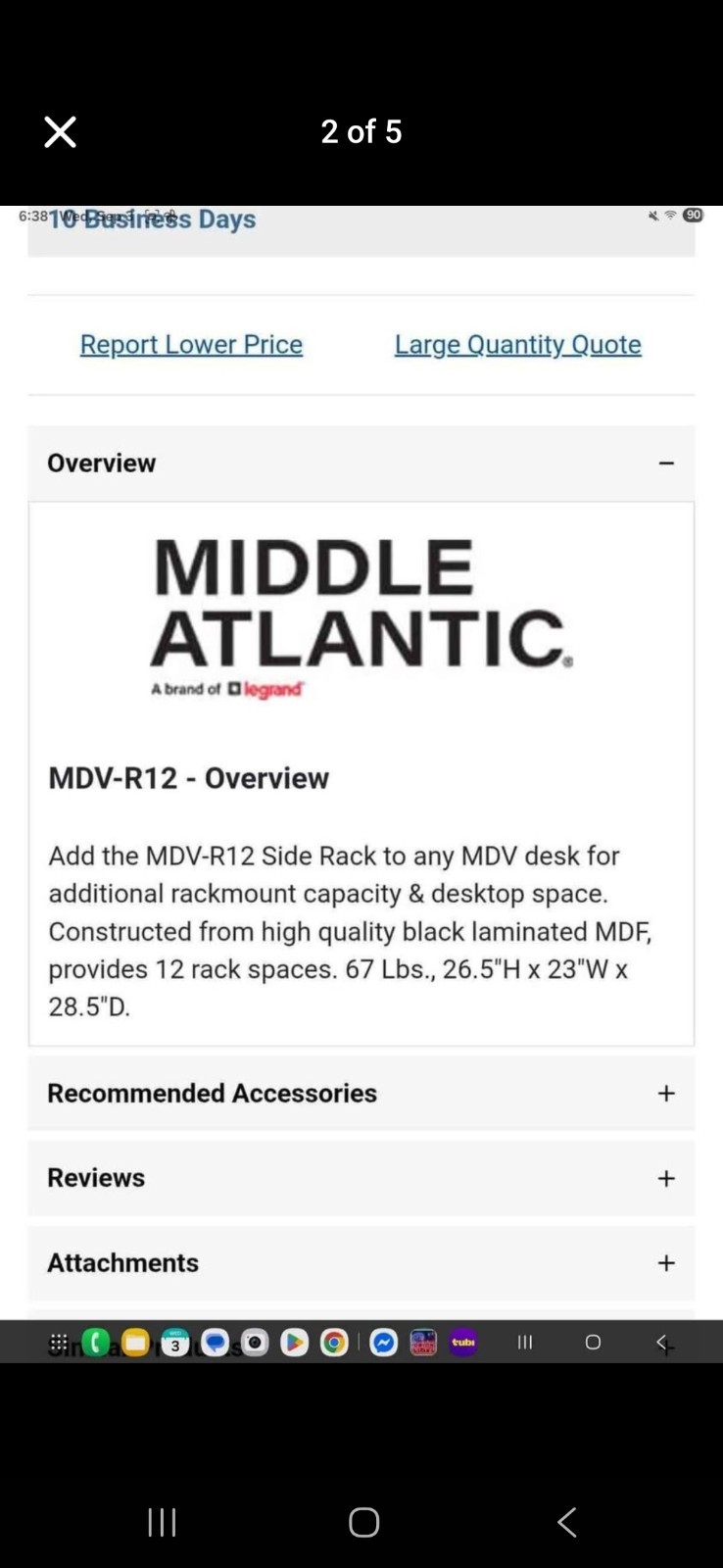 Middle Atlantic MDV R12 Rack Mount Panel 12U Open Frame