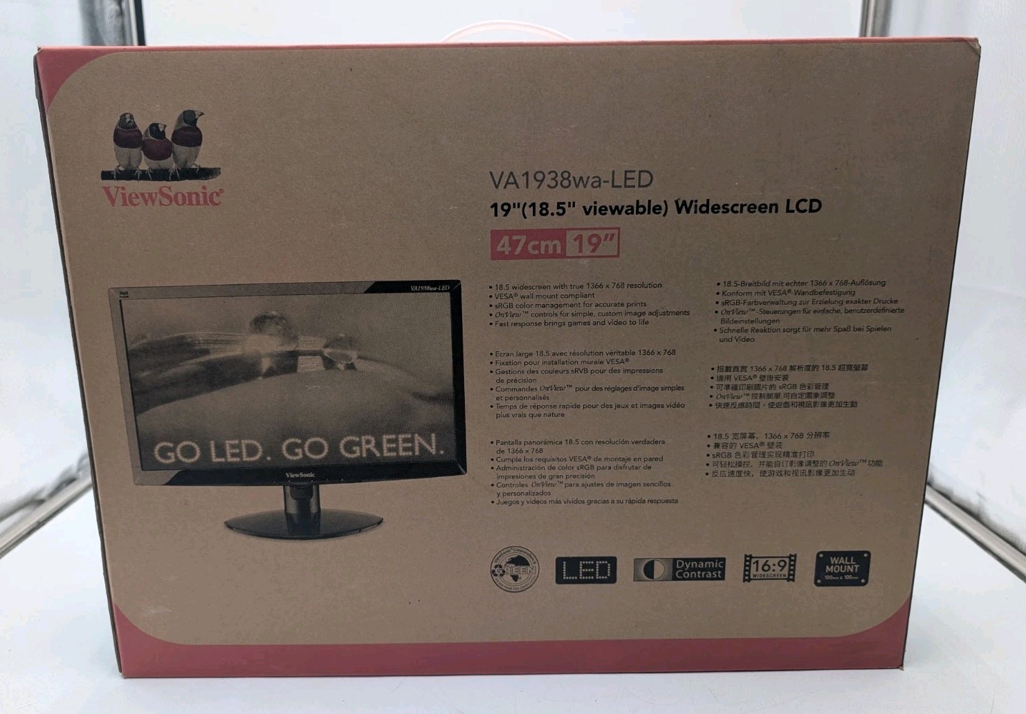 NIB Viewsonic VA1938wa-LED, 19" LED Display