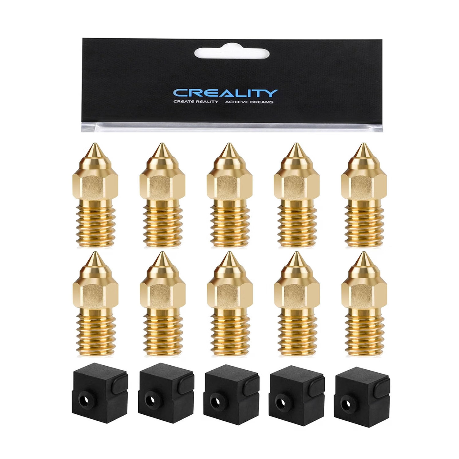 Creality Ender 3 V3 SE Nozzle Kit,10Pcs 0.4mm Brass Nozzles, 5Pcs Silicone... 