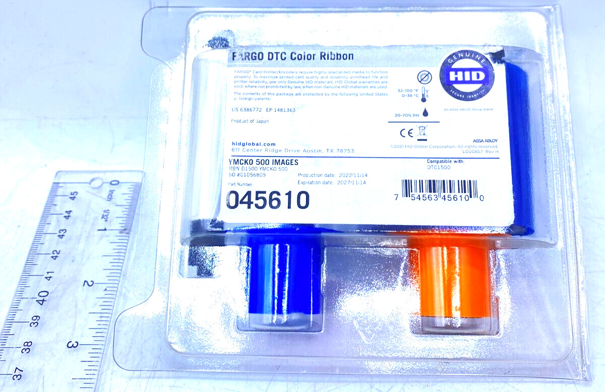 HID Fargo DTC Color Ribbon 500 Images Compatible W DTC1500 045610 New