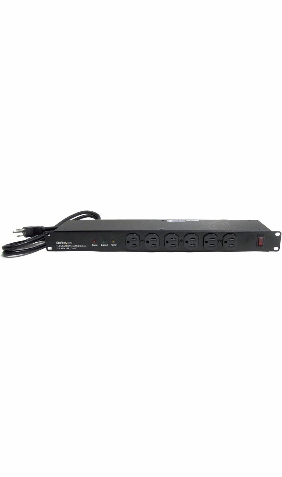 StarTech 16 Outlet Horizontal 1U Rack Mount PDU Power Strip 125V 15A