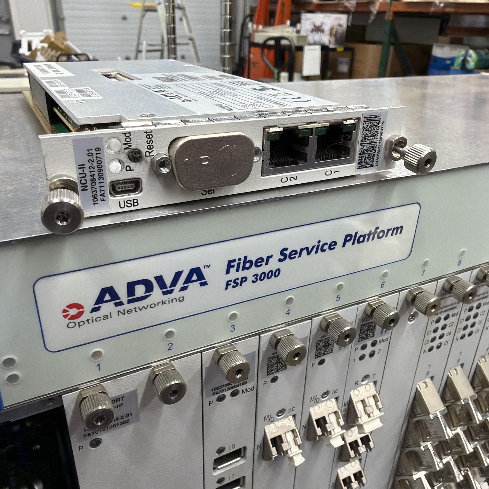 ADVA 1063708412-2.00 NCU-II NETWORK ELEMENT CONTROL UNIT FOR THE ADVA FSP 3000R7