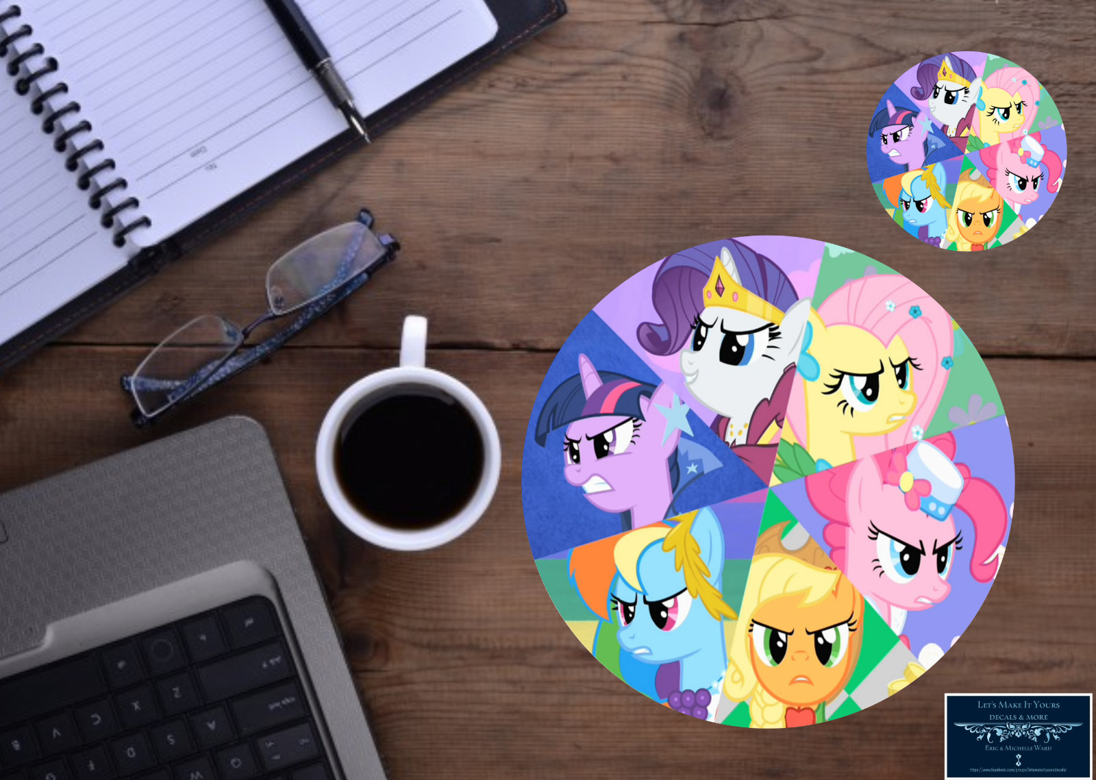 MY LITTLE PONY FRIENDSHIP FRIENDS MOUSEPAD & DRINK COASTER 2 pc OFFICE GIFT SET