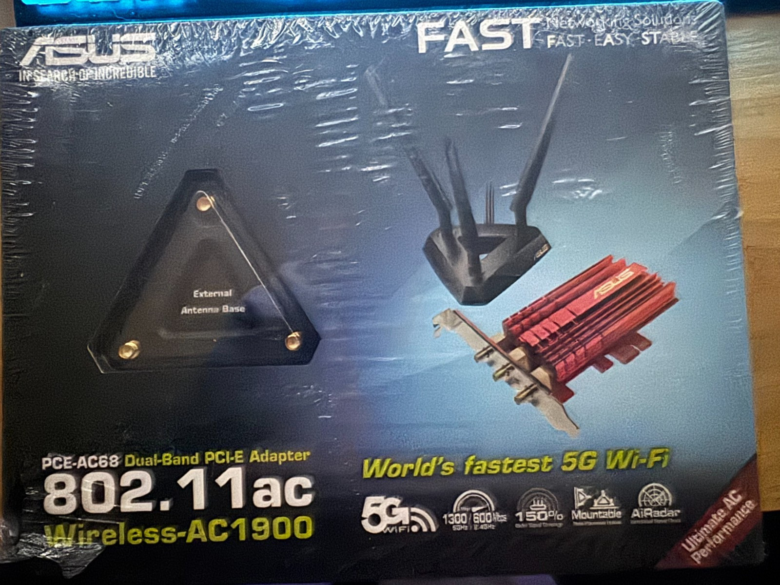 ASUS Dual-Band Wireless-AC1900 PCI-E Adapter (PCE-AC68) New
