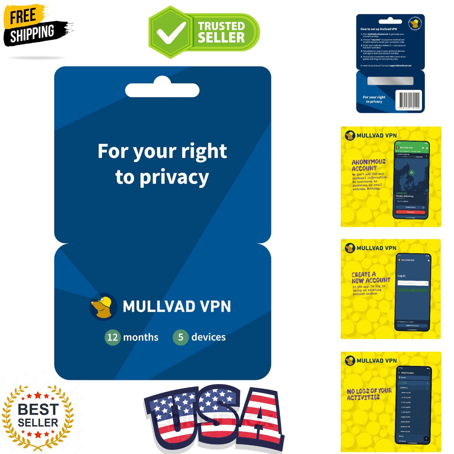 12  for 5 Devices | No-Log Security VPN Service | Protect Your Privacy
