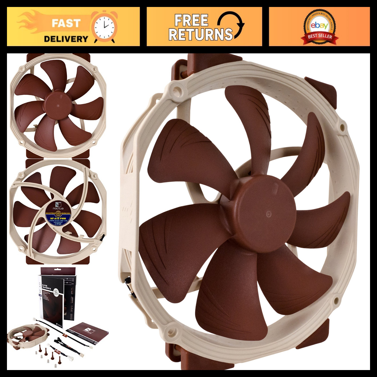 High-Performance 140mm PWM CPU Cooler Fan, Ultra Quiet, Add-On for PCs