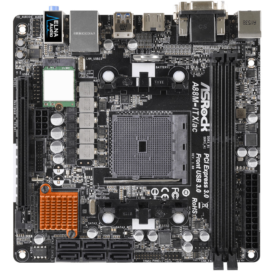 SRock A88M-ITX/AC FM2+ Mini-ITX AMD A88X DDR3 WiFi Bluetooth HDMI