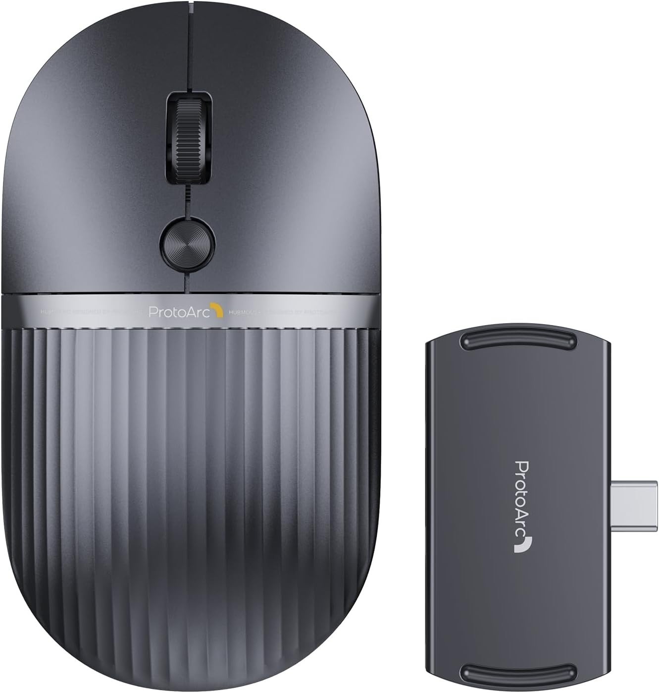 New - ProtoArc USB C Wireless Bluetooth Mouse, Multi-Device HubMouse (Dark Grey)