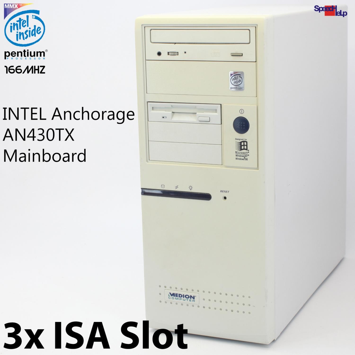 3X ISA Slot Intel Anchorage AN430TX Pentium MMX 166MHZ Computer PC Windows 95 98
