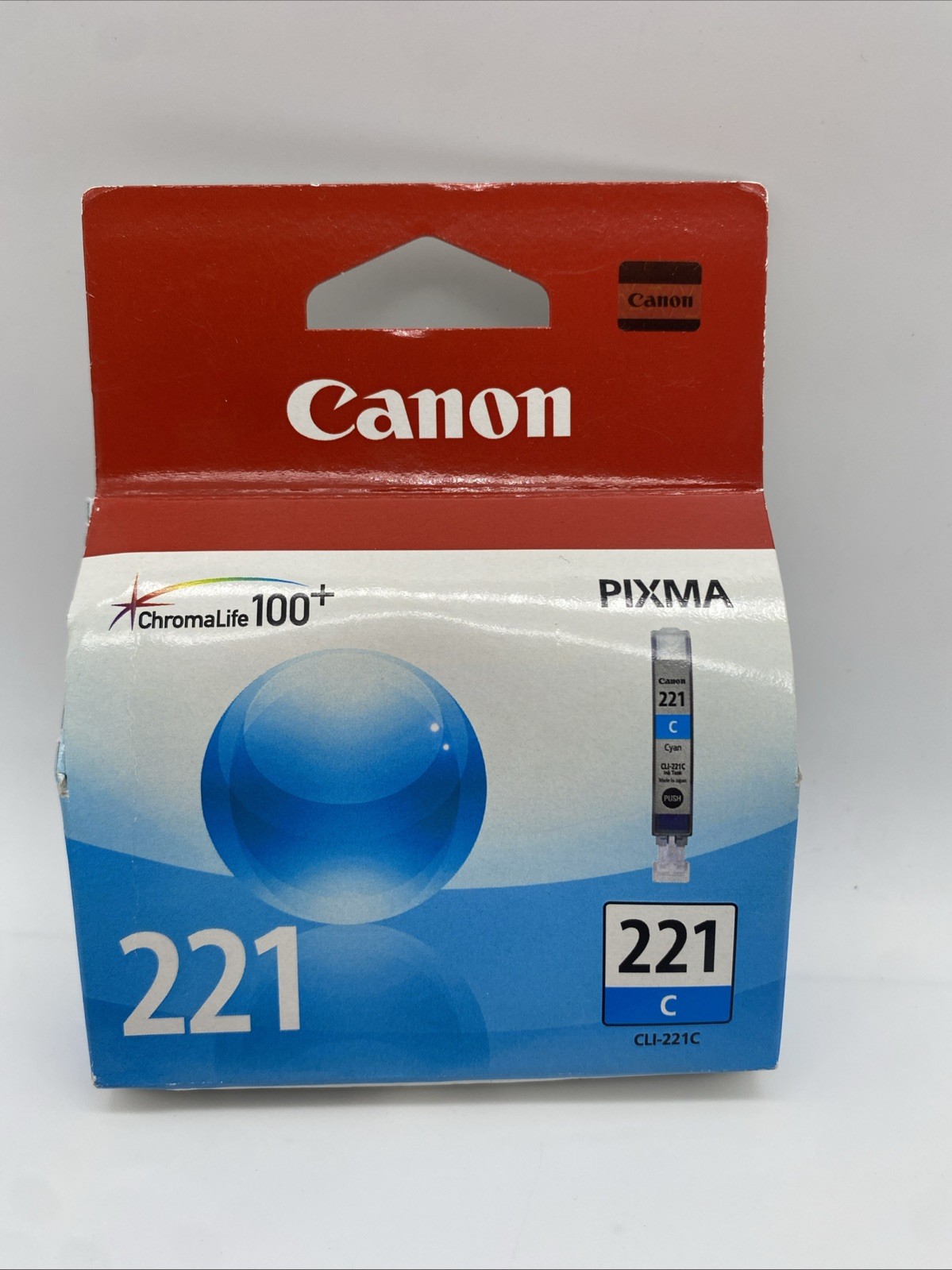 NIB Canon Pixma Chromalife 100+ 221 Cyan CLI-221C Blue Genuine OEM  NEW-