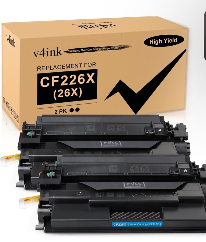 2Pack-V4INK Compatible 26X Toner Cartridge Replacement for HP 26X CF226X 26A