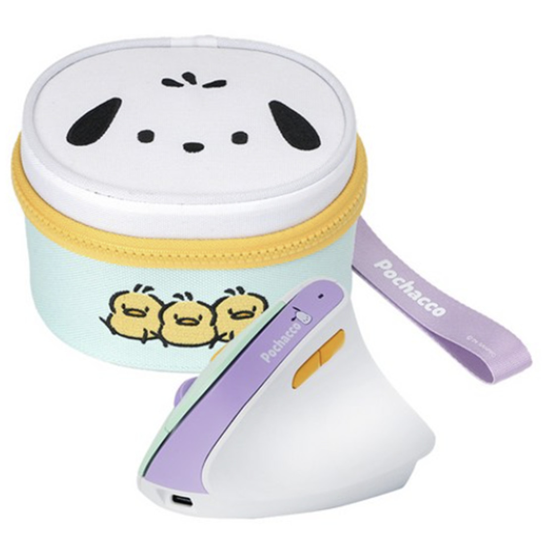 Sanrio Pochacco Vertical Wireless Silent Mouse Rechargeable + Pouch Set