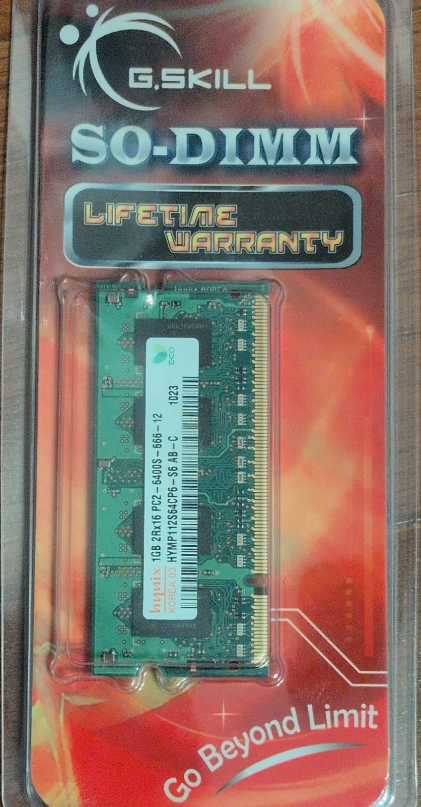 Hynix 1GB DDR2-800 PC2-6400 200-Pin SO-DIMM Non-ECC HYMP112S64CP6 (G.Skill box)