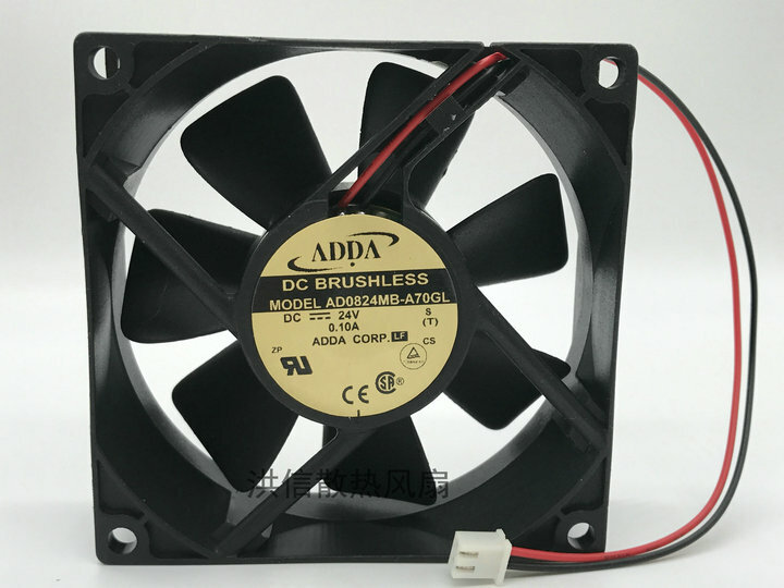 For ADDA Fan AD0824MB-A70GL DC24V 0.10A 8025 8CM 2 Pin