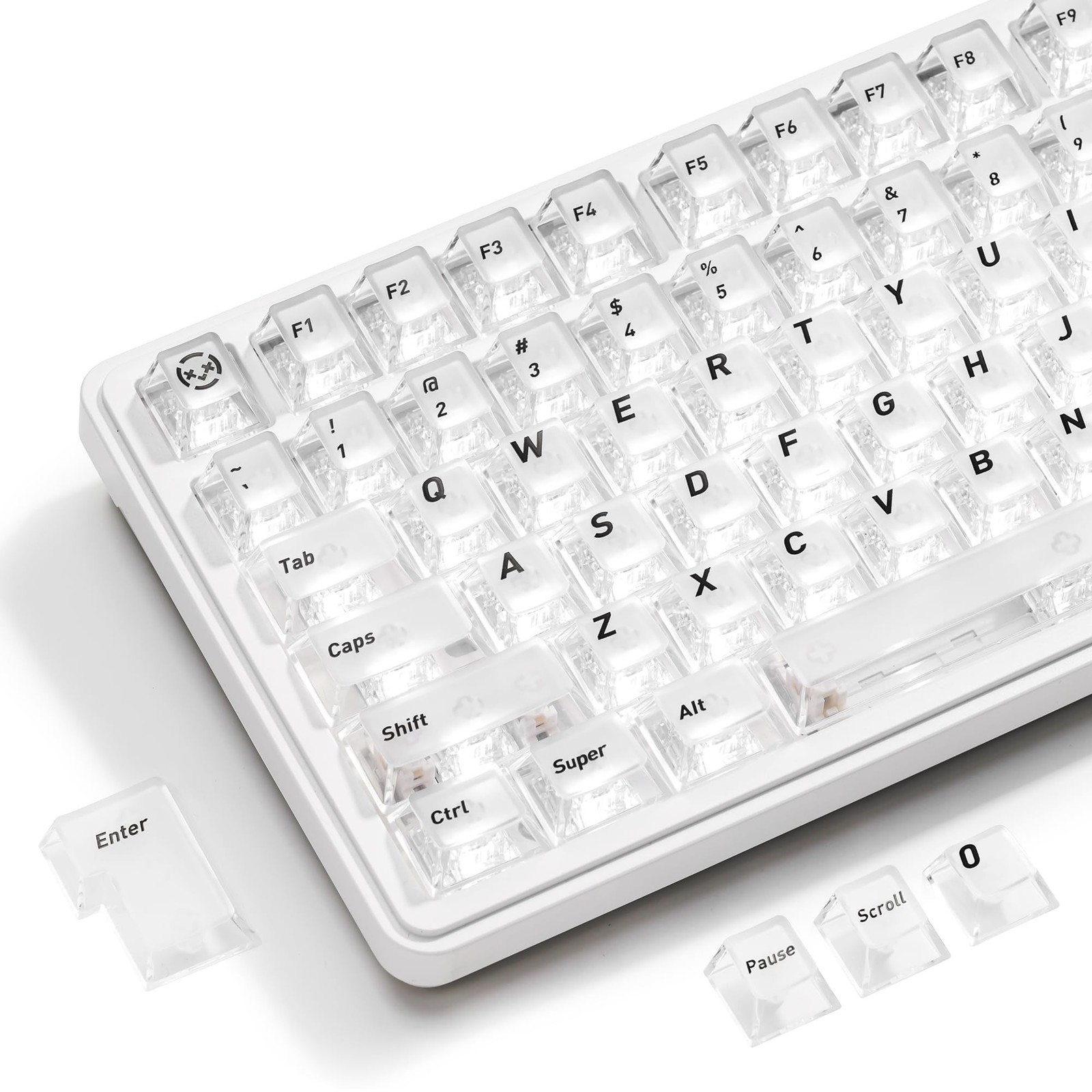 HITIME XVX White Clear Keycaps,Transparent Keycaps 60 75 100 Percent,Ceramic ...