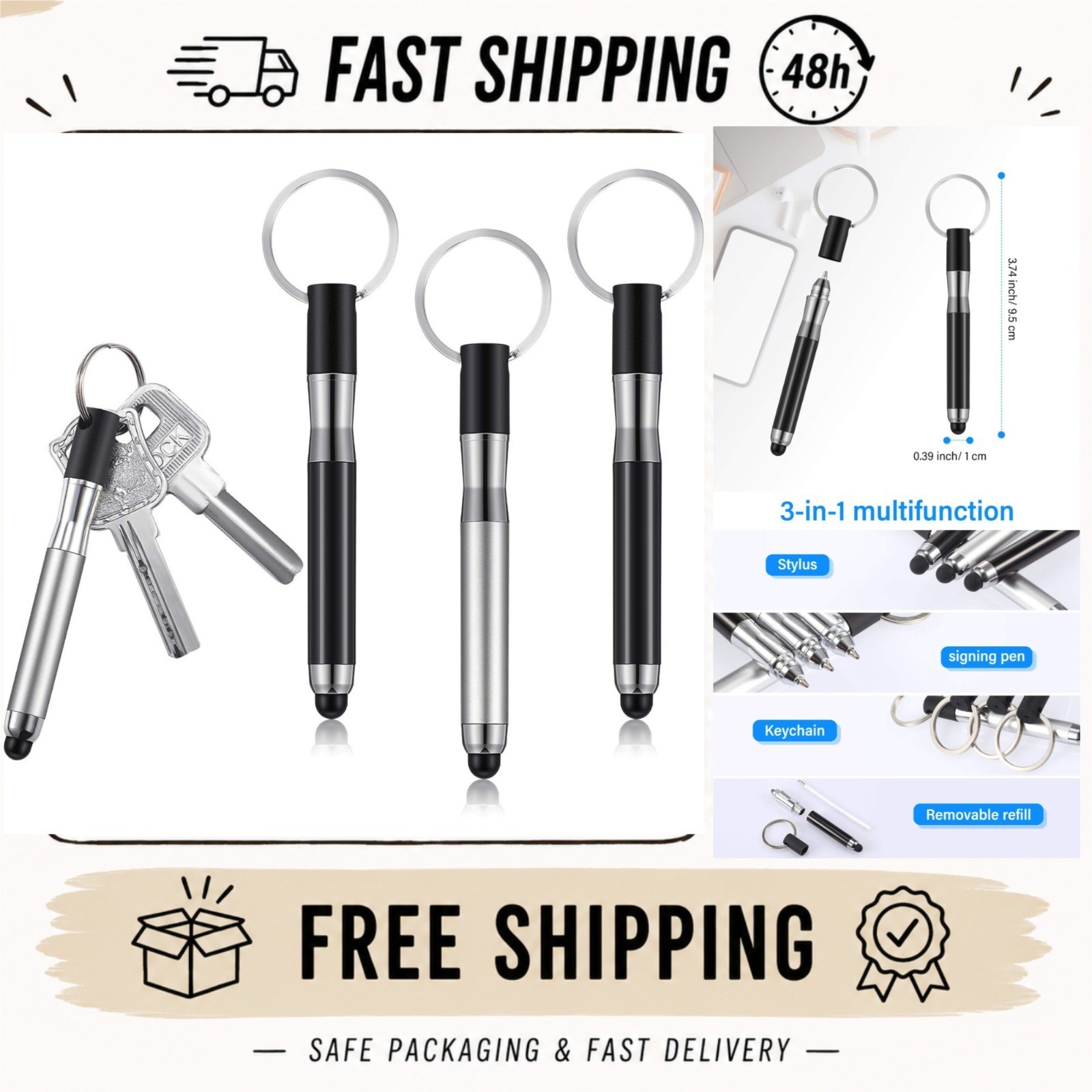 Outus Mini Stylus Pens 4-Pack Capacitive Touchscreen Keychain Pen Set