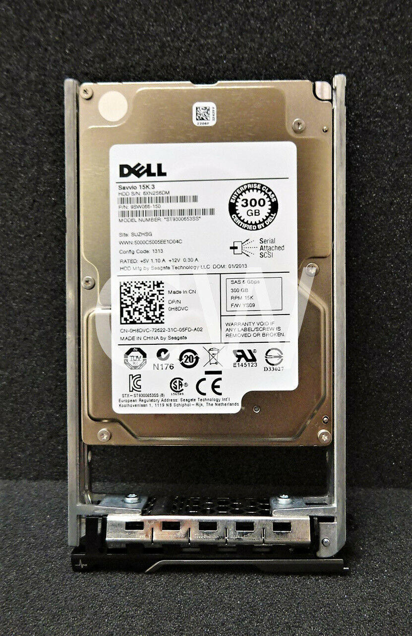 H8DVC ST9300653SS Dell 300GB 15K RPM 6G 2.5" SAS HDD M610x R720 R810 T620 T710