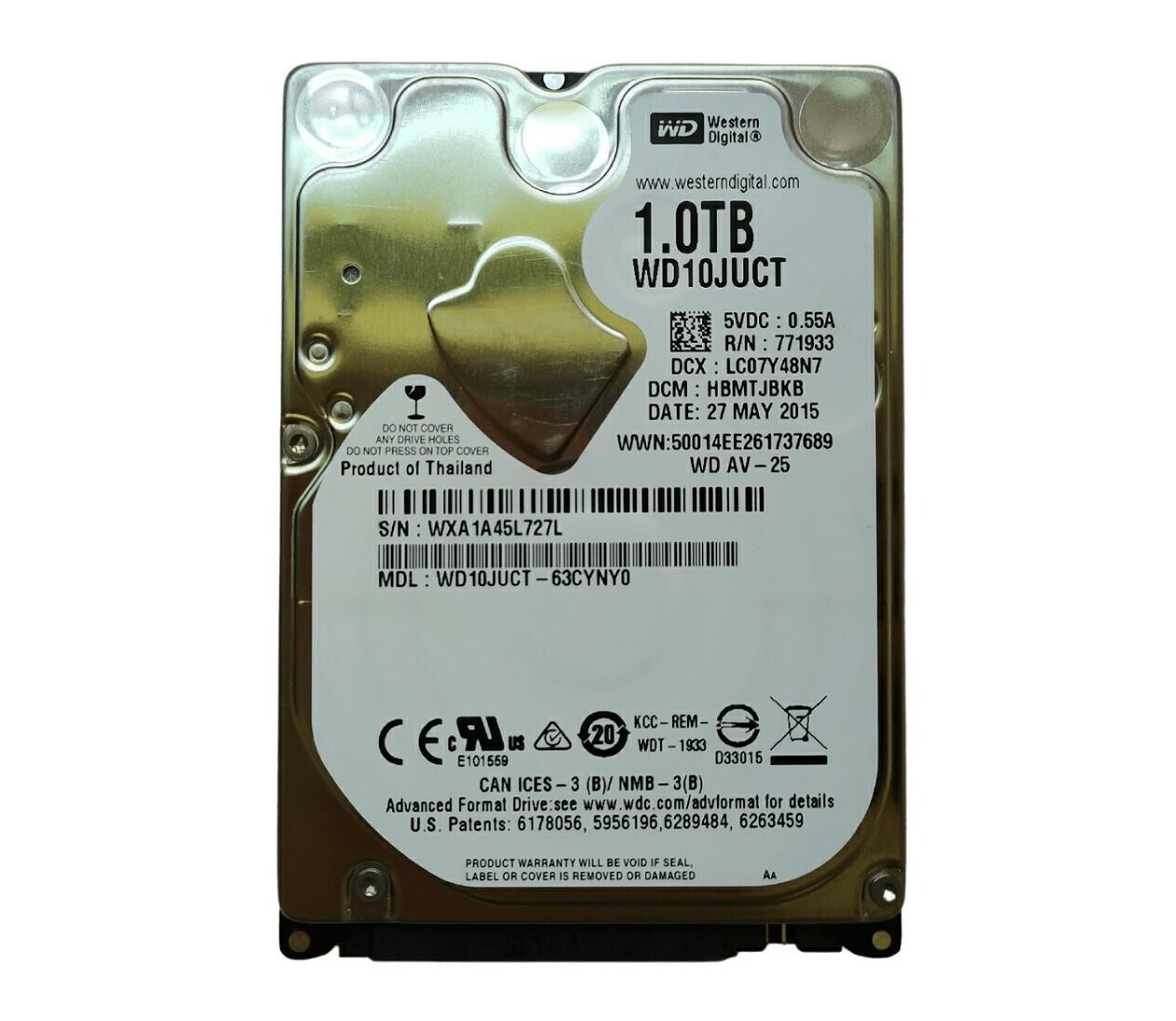 Original Western Digital AV-25 1TB WD10JUCT 5400RPM SATA 2.5" Hard Disk Drive