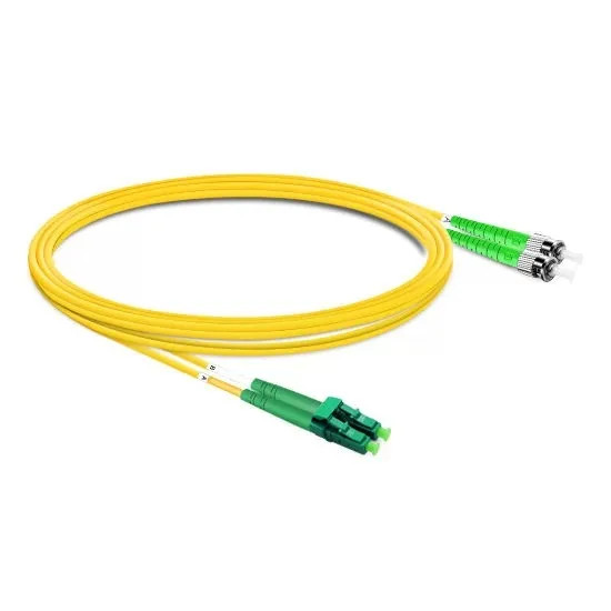 1M-10M LC APC to ST APC Duplex OS2 9/125 LSZH Single Mode Fiber Patch Cord 