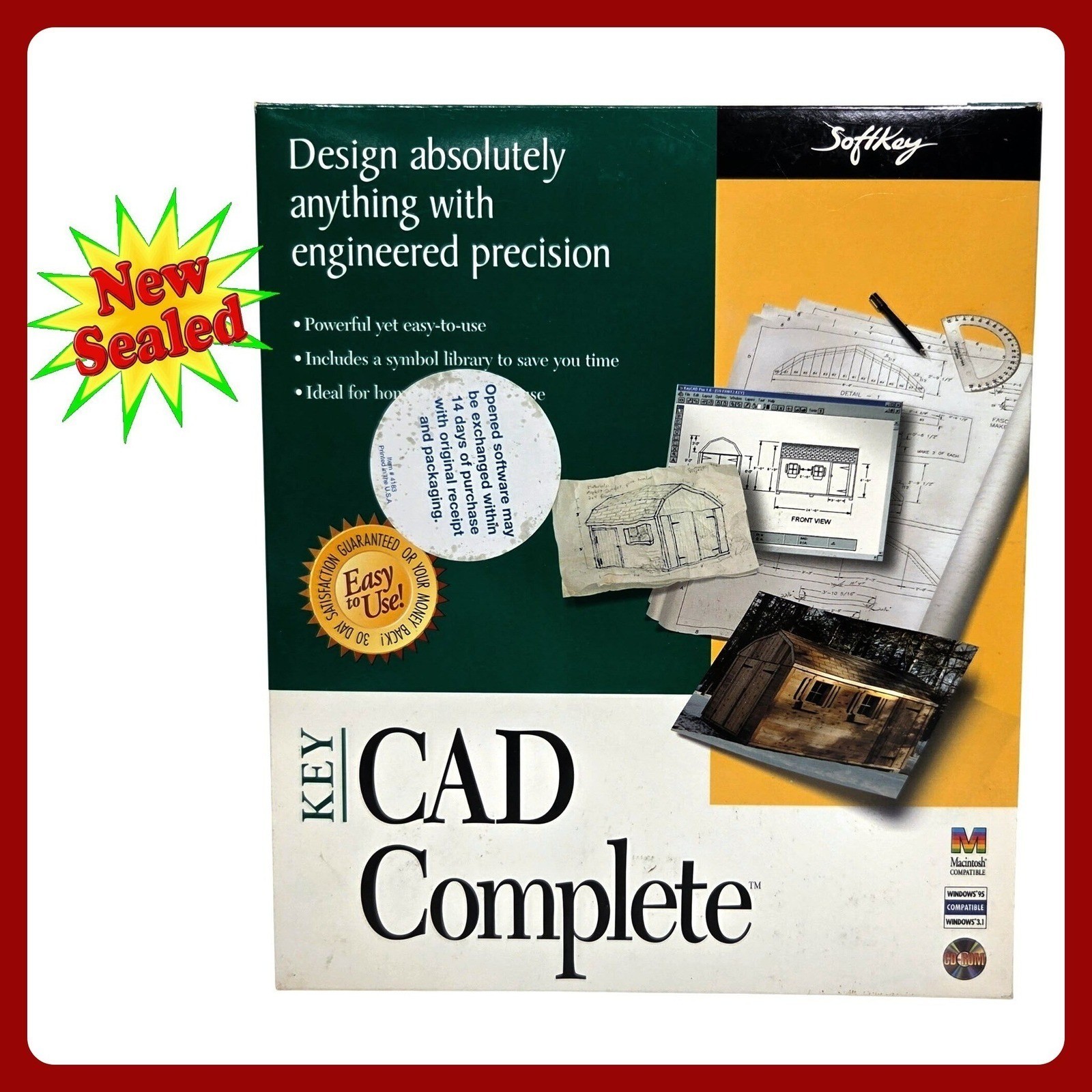 Key CAD Complete PC Mac Software CD-ROM Vintage Sealed 1994 Design Drafting Tool