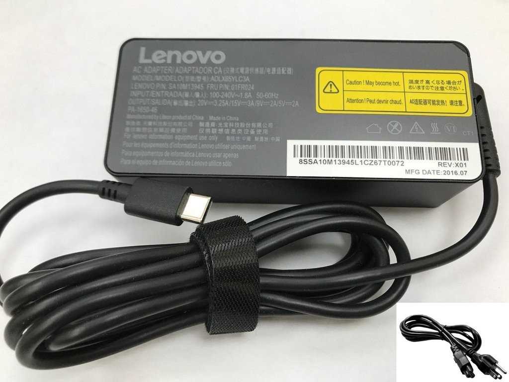 65W Original Lenovo MIIX 630-12Q35 2 in 1  USB Type-C AC Adapter Power Charger