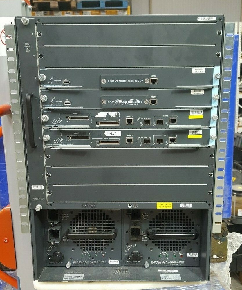 CISCO 6500-E CHASSIS / WS-CAC-6000W / ACE10-6500-K9 / WS-SUP720-3B / C6509-E-FAN
