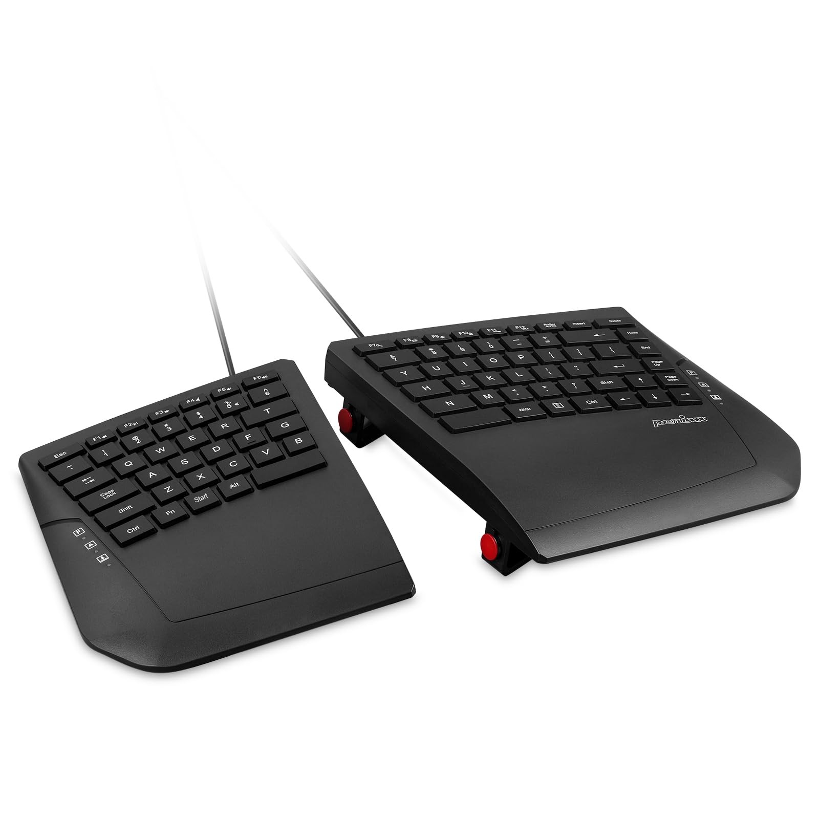 Perixx PERIBOARD-524B Wired Ergonomic Split Keyboard USB Black US English Layout