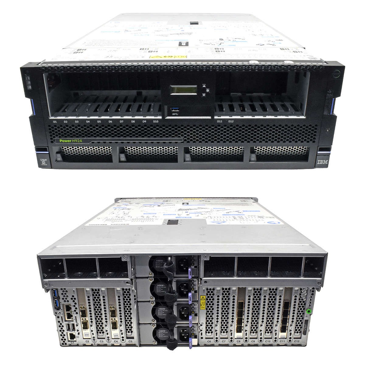 IBM Power H924 Server 2x Power9 CPU 12C 0GB PC4 12x SFF 2.5 2x LPE16002 2x EN15
