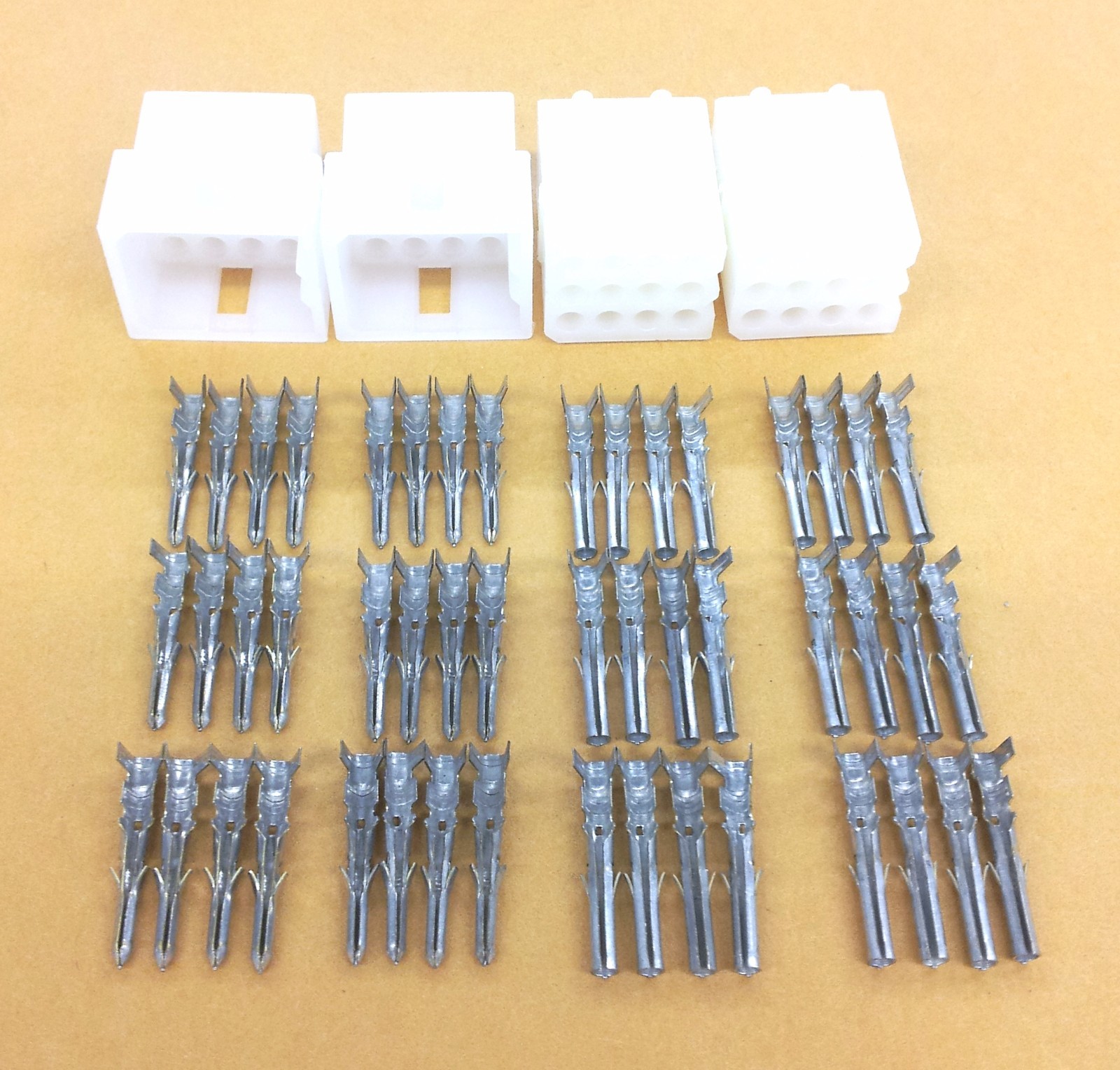 2 Pairs of 12 Circuit Molex 0.062" Male and Female Connectors with Pins
