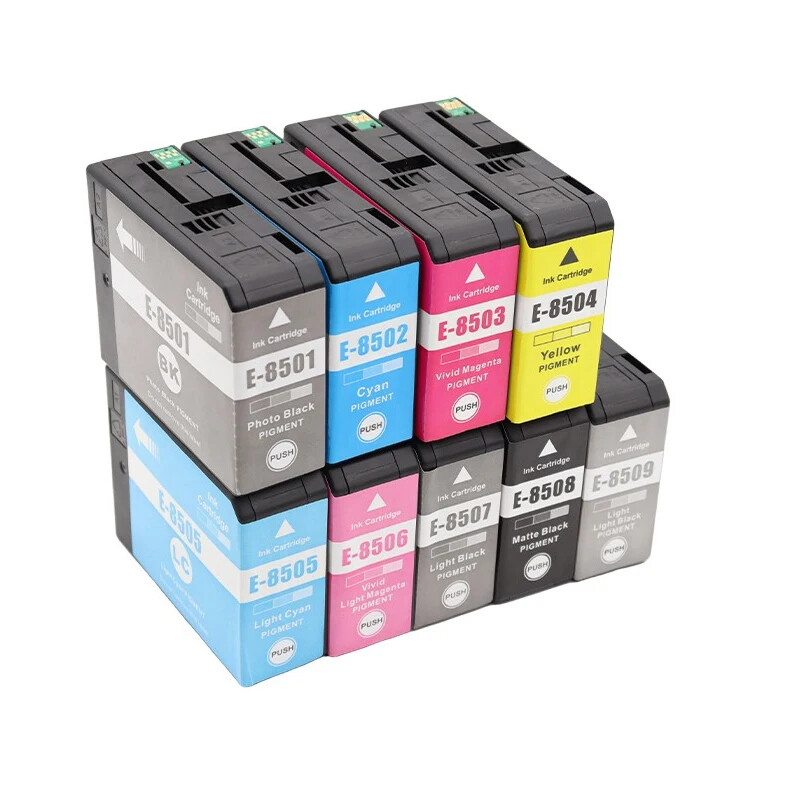 9 Bottles 80ML T8501-T8509 Compatible Pigment Ink Cartridges, Fit Surecolor P800