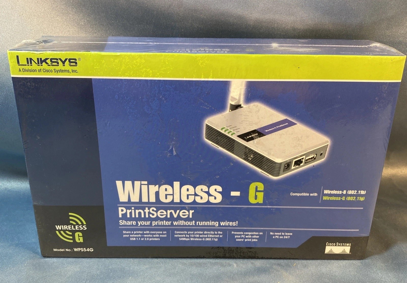 Linksys Wireless-G Print Server For USB 2.0 WPS54G 2.4GHz 802.11g NEW Sealed