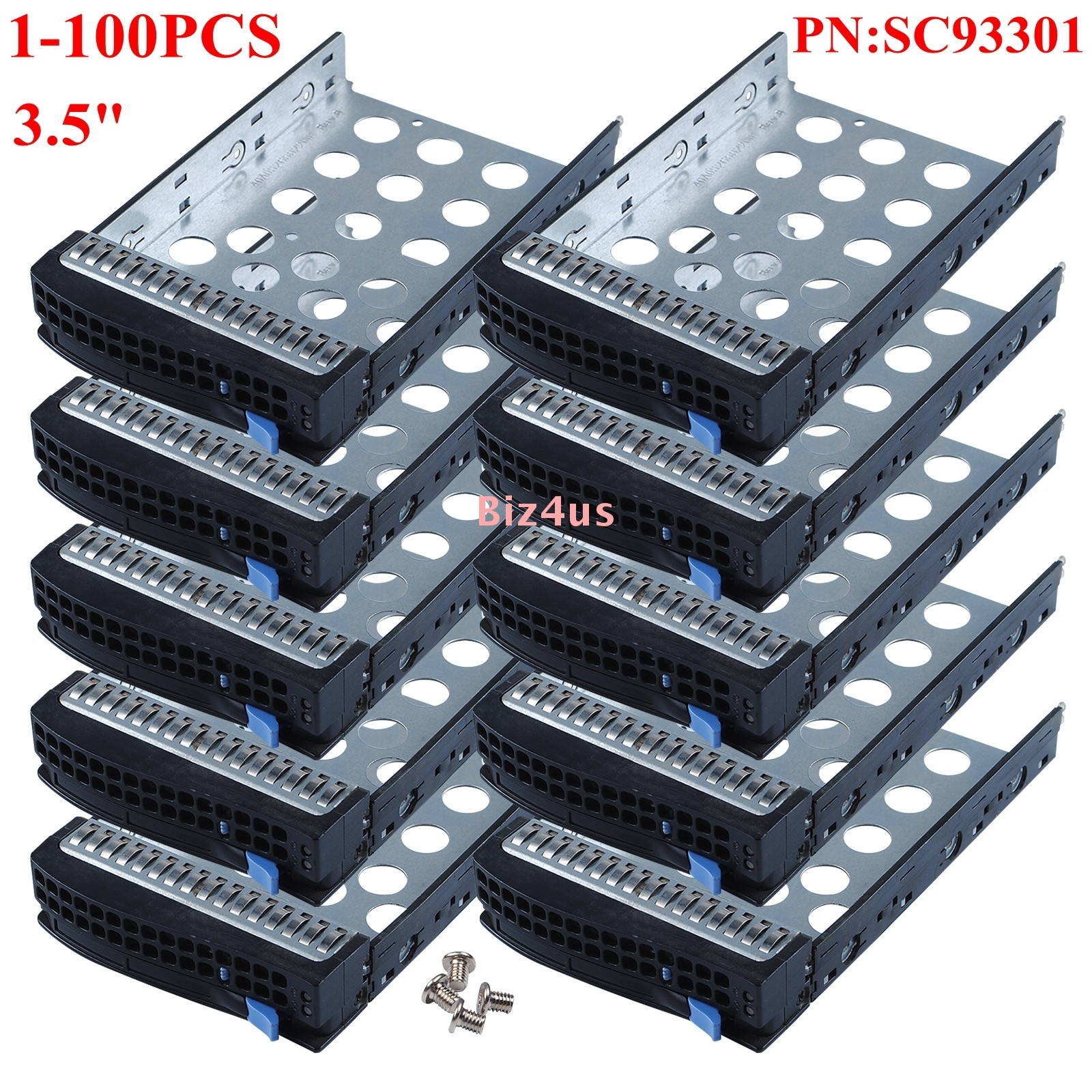 Lot SC93301 For Supermicro 3.5" SAS SATA Hard Drive Caddy Tray 01-SC93301+Screws