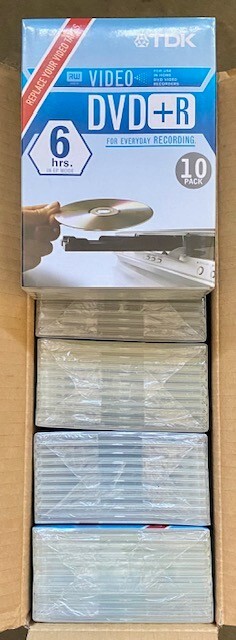 6 Boxes (10-Pack/Box) TDK DVD-R Video Recording Discs w/ 10 Clear Tall Cases NEW
