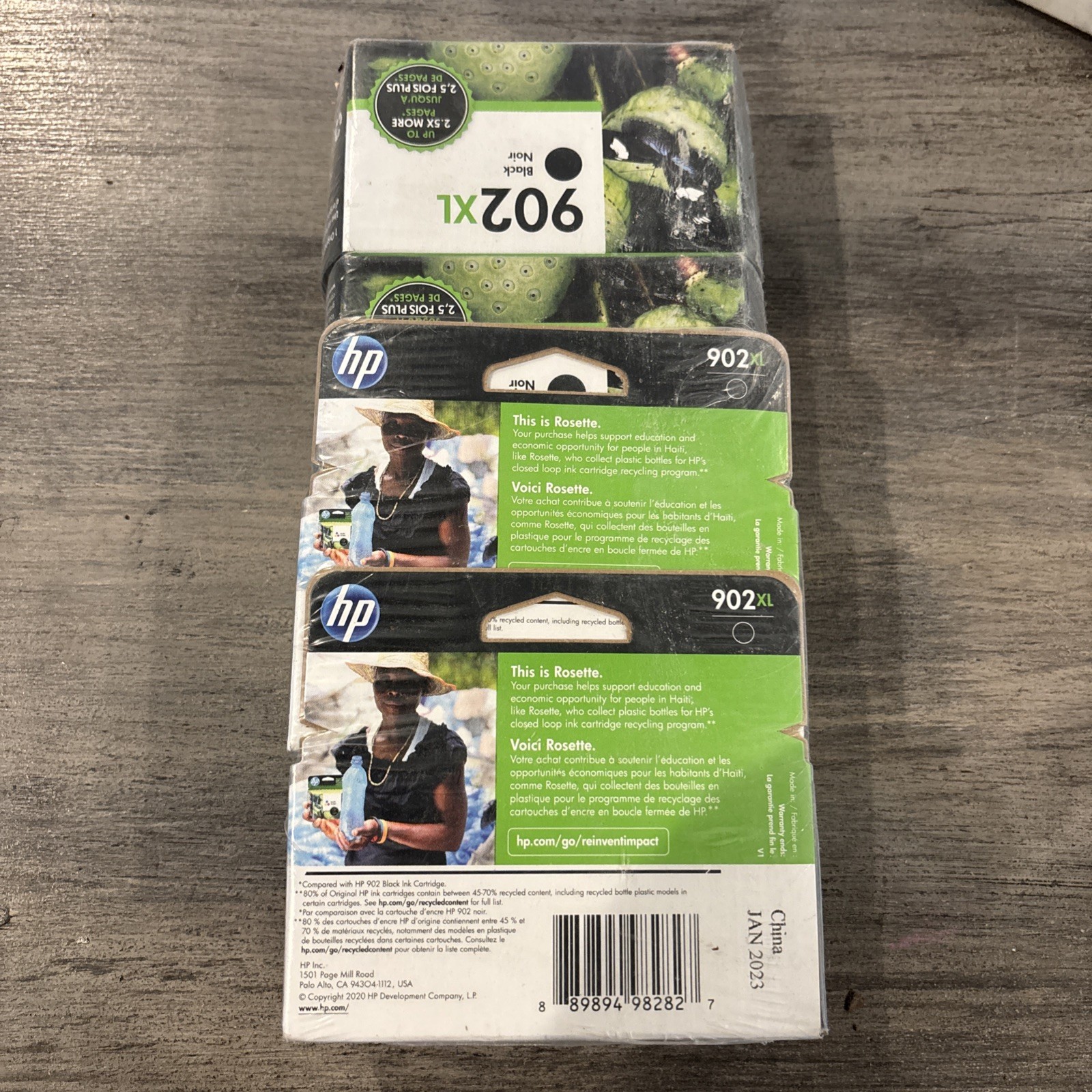 Genuine HP 902XL  Black Ink Cartridge   Exp 1/2023. 4 pack 