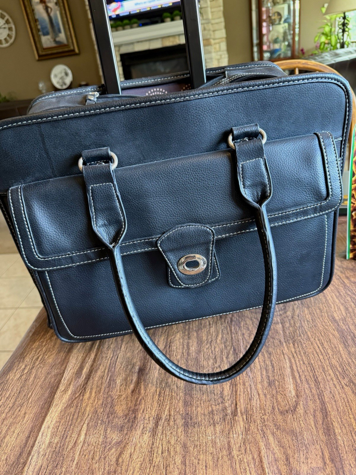 Samsonite Black Synthetic Rolling Laptop Briefcase w/ Wheels, Telescoping Handle