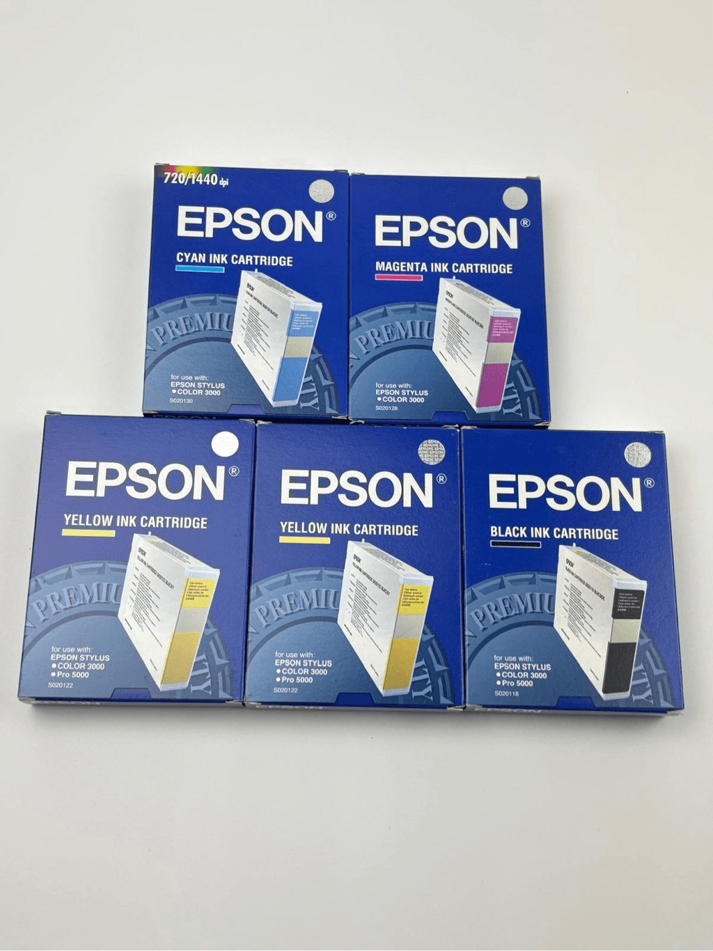 New Old Stock Epson Stylus Color 3000 Pro 5000 Lot of 5 Ink Cartridges-Expired J