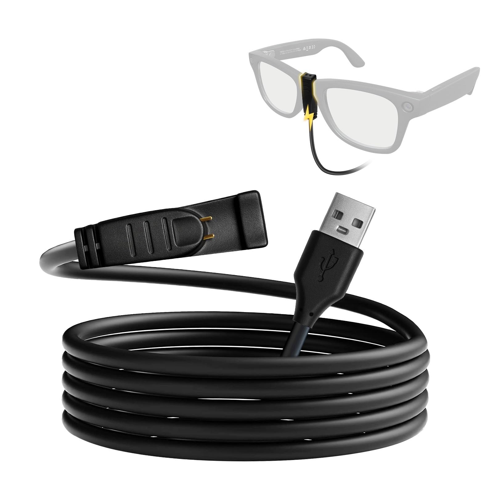 SIMTWO USB Charging Cable for RayBan Meta Wayfarer Smart Glasses, 3.28 feet