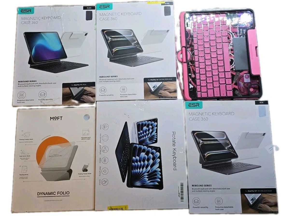 Wholesale Lot 6 iPad Pro 13 inch M4 M5 Keyboard Cases ESR Rebound 360