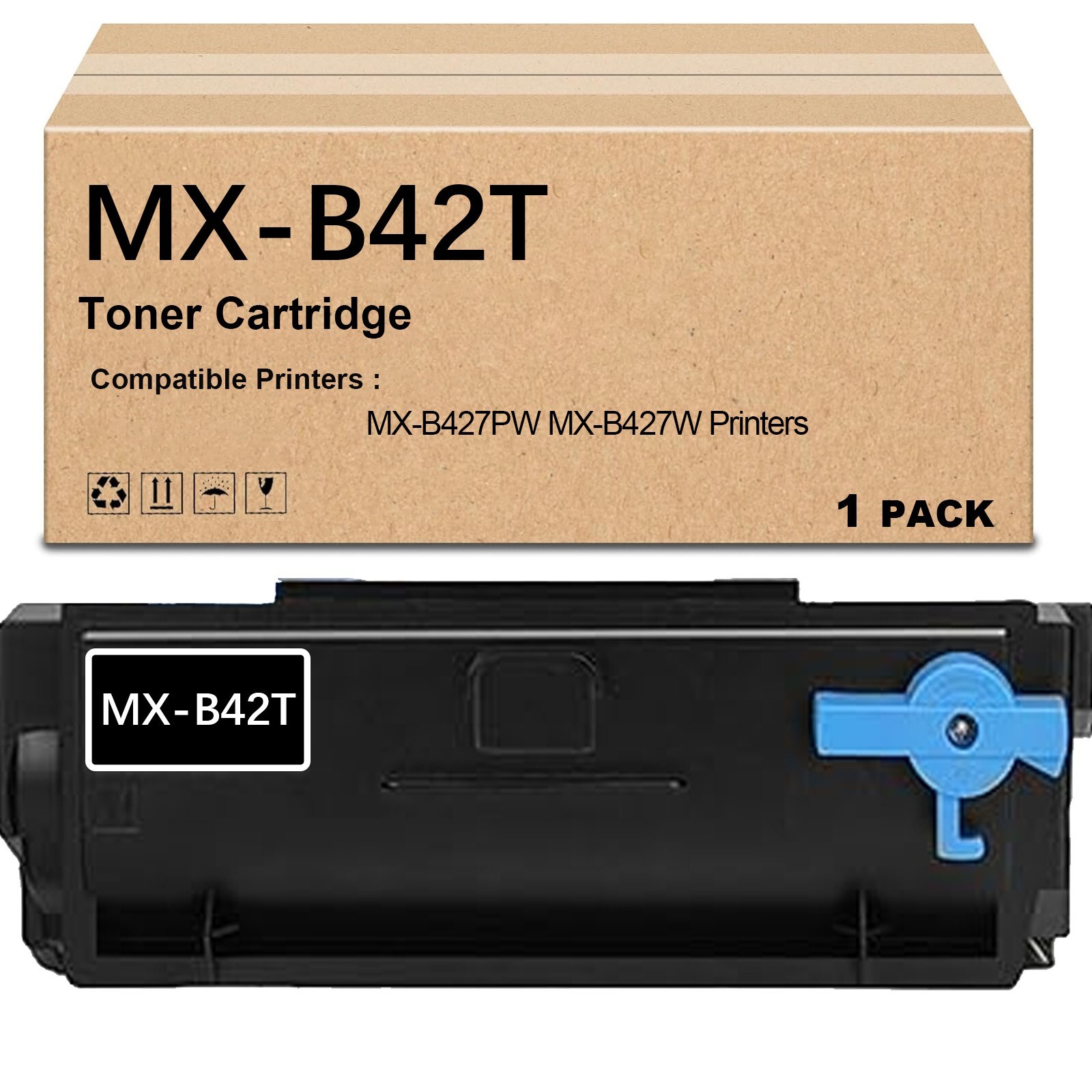 1 Pack MX-B42T Black Toner Cartridge Use for Sharp MX-B427PW MX-B427W Printers