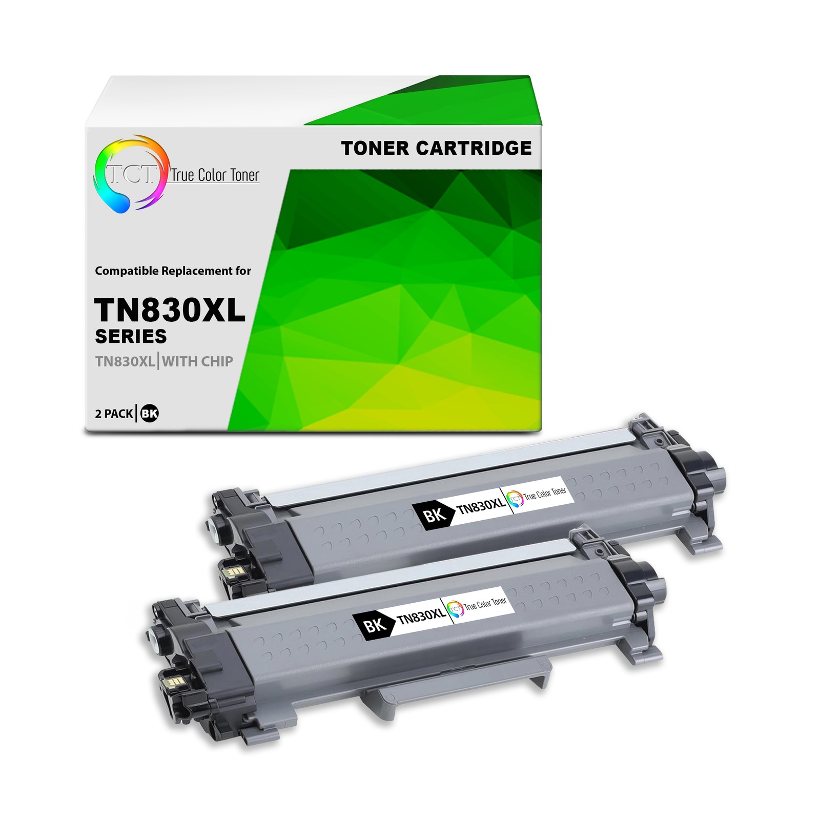 2Pk TCT Prem TN830XL Black HY for Compatible Brother DCP-L2640DW Toner Cartridge
