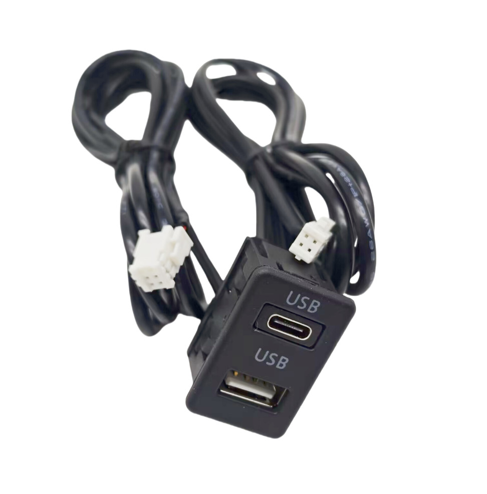 4 Pin 6 Pin to Type-C USB Panel Interface Extension For Car Dash Flush Mount ABS