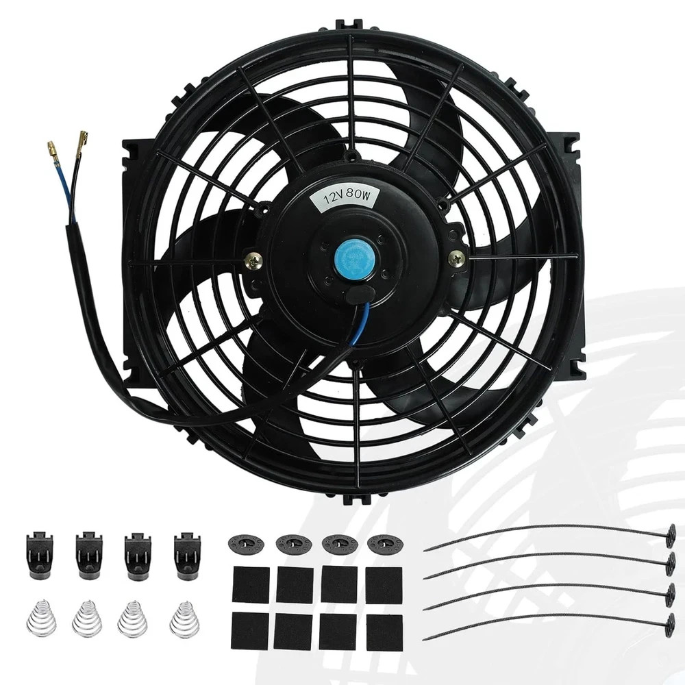 10" inch Slim Fan Push Pull Electric Radiator Cooling Fans 12V Mount Kit Unversa