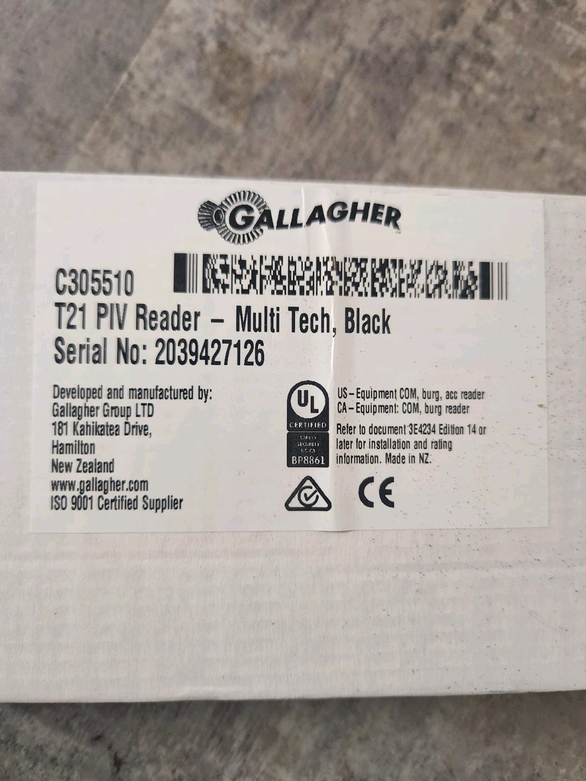 Gallagher T21 PIV High Security Reader 