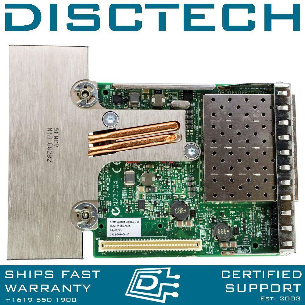 JC10M Dell 57840S Quad Port Broadcom NIC SFP+ 10Gbps Network Daughter Card w60