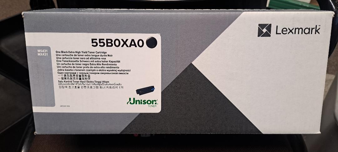 Lexmark 55B0XA0 Unison Extra High Yield Toner Cartridge Black Sealed and New