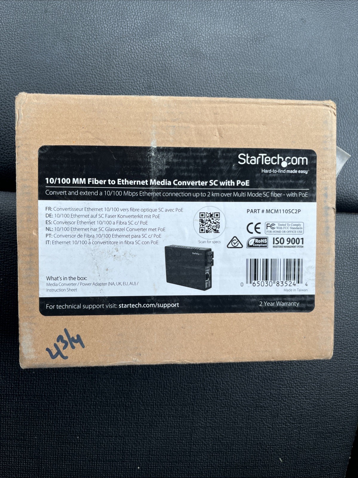StarTech 10/100 Multi Mode Fiber to Ethernet Media Converter SC 2km with PoE