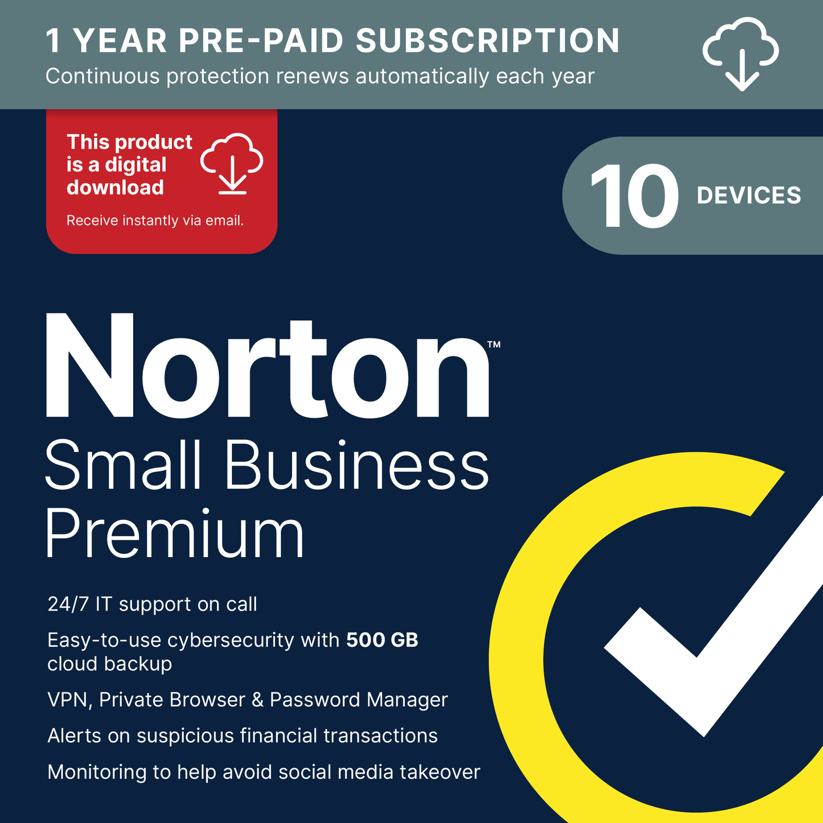 Norton Small Business Premium | 10 Devices | Direct From Norton