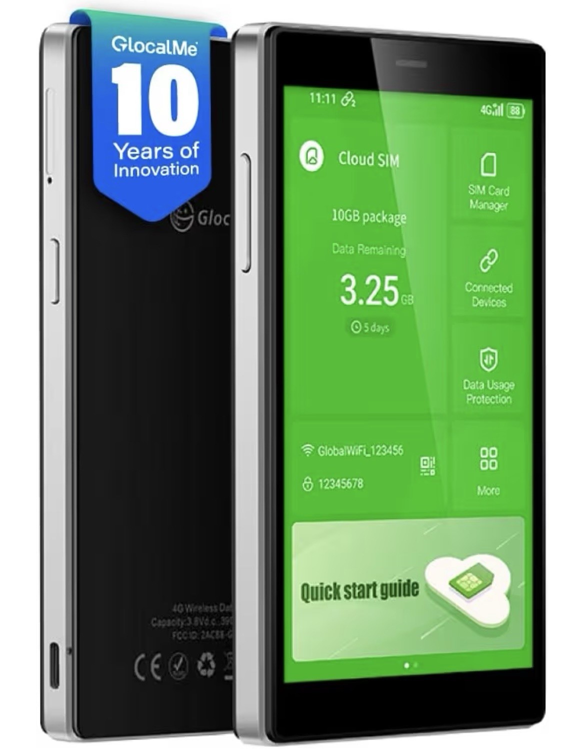 GlocalMe G4 Pro 4G LTE Mob Hotspot Glocalme  Data,Travel in 200+ Countries